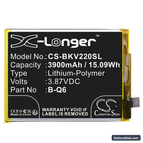 Vivo V21e Replacement Battery, 3.87V, 3900mAh, Li-Polymer 3