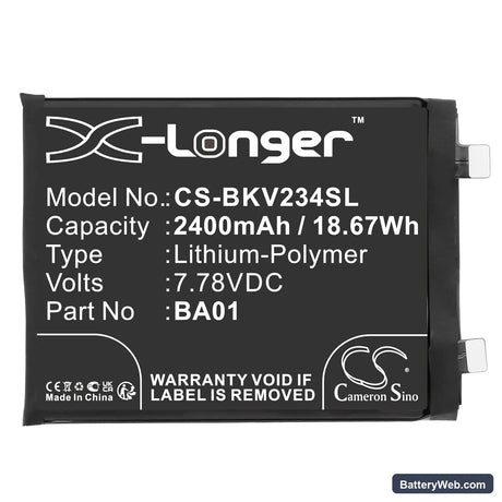 Vivo IQOO 11s Replacement Battery, 7.78V, 2400mAh, Li-Polymer 3