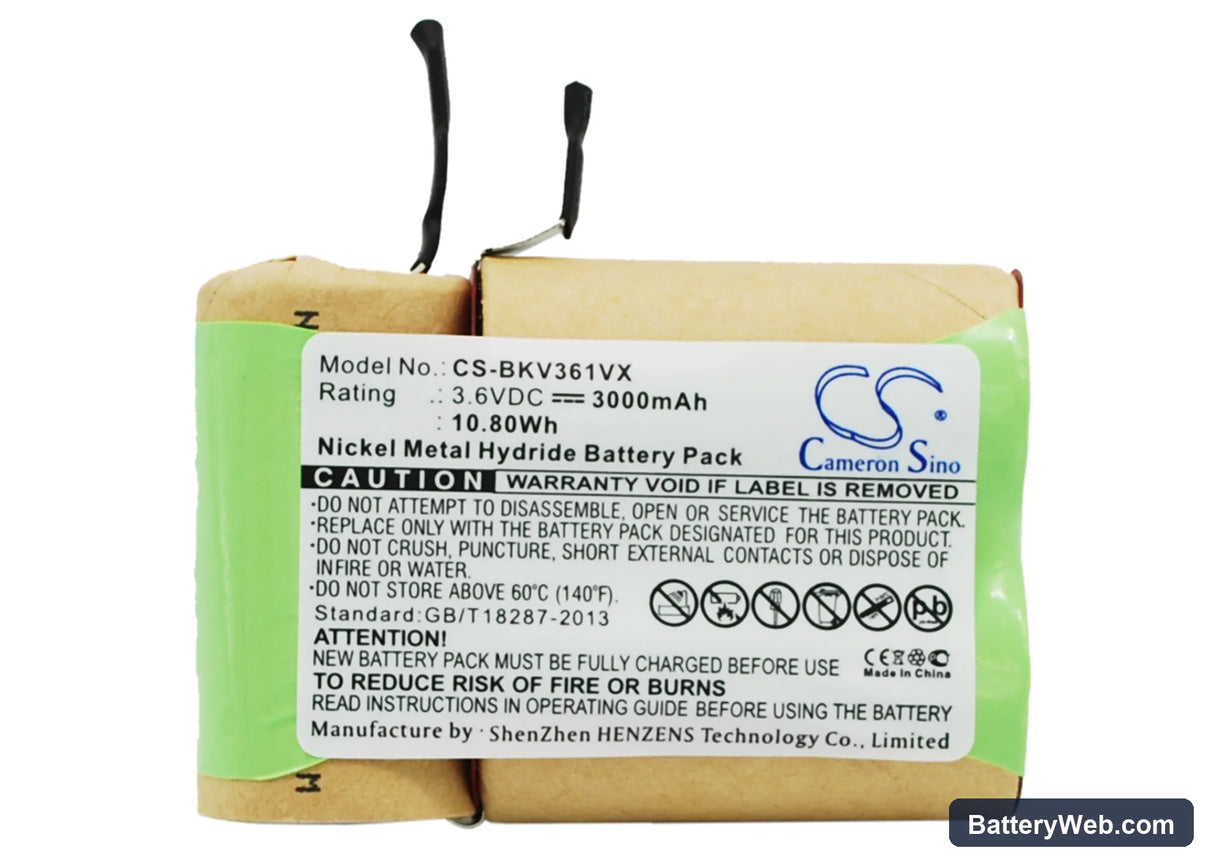 Black&Decker V3610 Replacement Battery, 3.6V, 3000mAh, Ni-MH 1