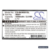 SMC Skype Wifi Phone Replacement Battery, 3.7V, 1050mAh, Li-ion 3