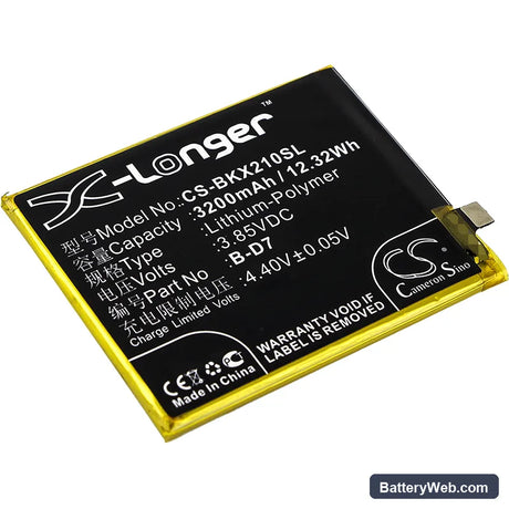 Vivo X21 Replacement Battery, 3.85V, 3200mAh, Li-Polymer 1