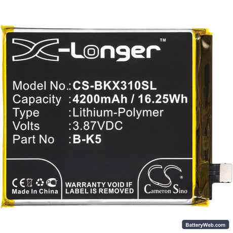 Vivo X30 Pro Replacement Battery, 3.87V, 4200mAh, Li-Polymer 3