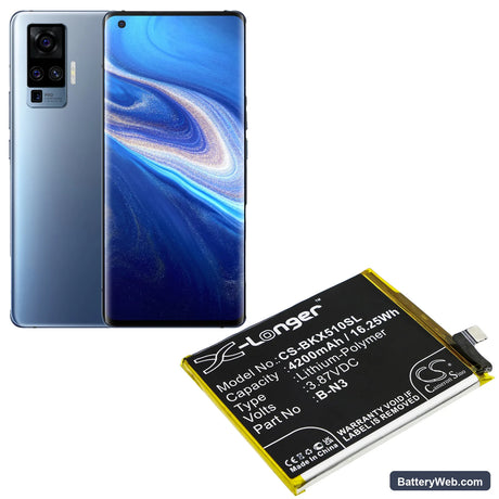 Vivo X50 Pro Replacement Battery, 3.87V, 4200mAh, Li-Polymer 5