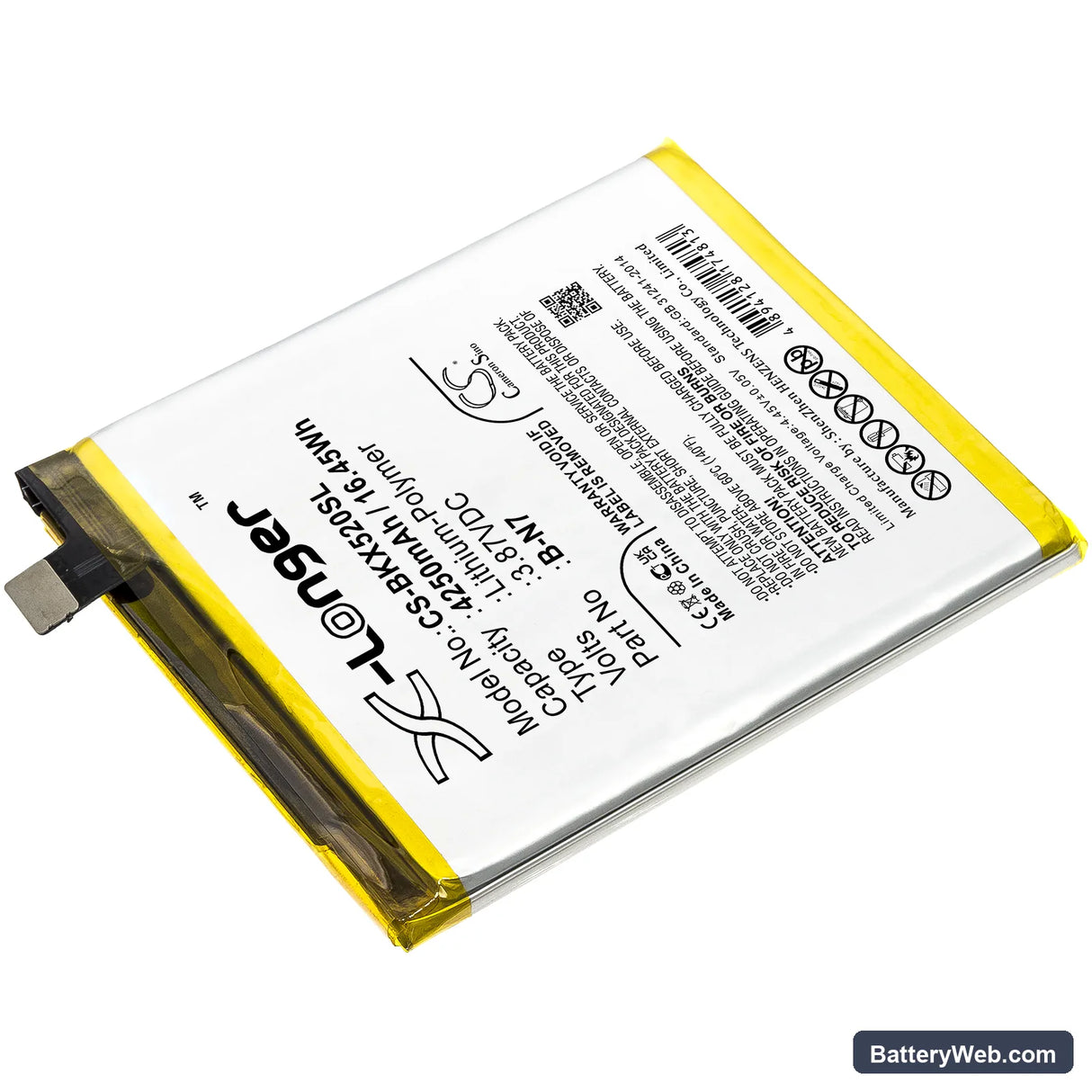 Vivo X50 Pro+ Replacement Battery, 3.87V, 4250mAh, Li-Polymer 2