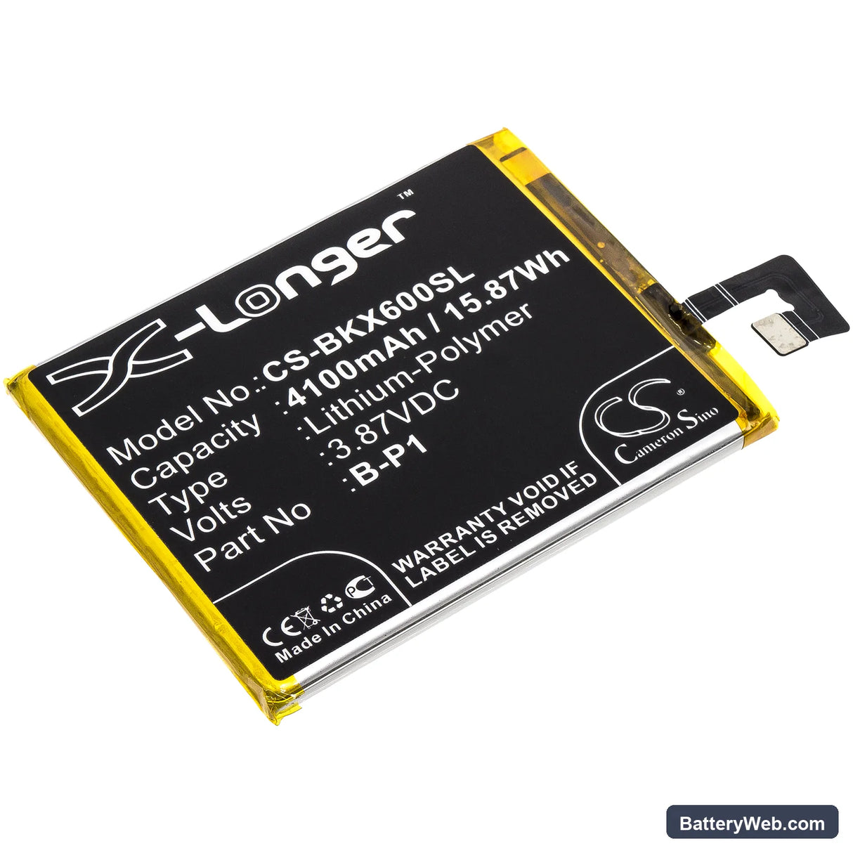 Vivo X60 Pro Replacement Battery, 3.87V, 4100mAh, Li-Polymer 1