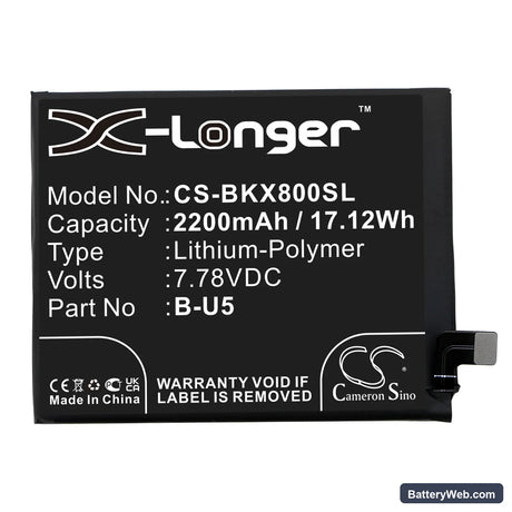 Vivo X80 Replacement Battery, 7.78V, 2200mAh, Li-Polymer 3