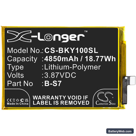 Vivo Y01 Replacement Battery, 3.87V, 4850mAh, Li-Polymer 3