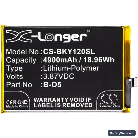 Vivo Y12 Replacement Battery, 3.87V, 4900mAh, Li-Polymer 3