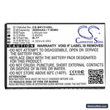Vivo Y31 Replacement Battery, 3.8V, 2000mAh, Li-ion 3