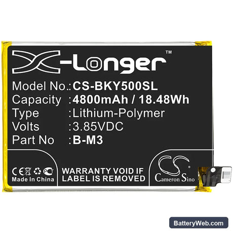 BBK VIVO Y50 Replacement Battery, 3.85V, 4800mAh, Li-Polymer 3