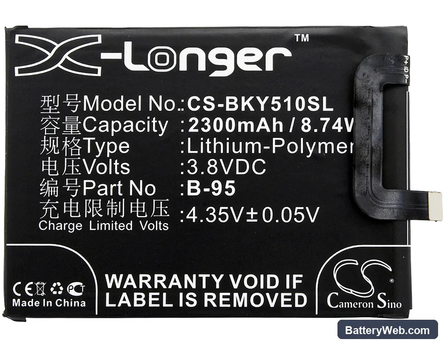 BBK Vivo Y51 Replacement Battery, 3.8V, 2300mAh, Li-Polymer 5