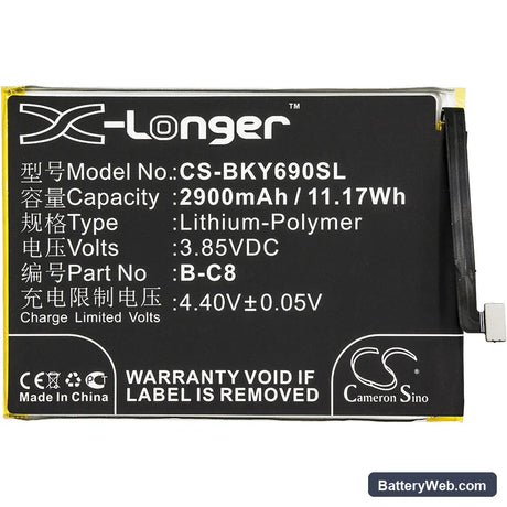 Vivo Y69 Replacement Battery, 3.85V, 2900mAh, Li-Polymer 3