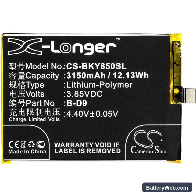 BBK VIVO Y85 Replacement Battery, 3.85V, 3150mAh, Li-Polymer 3