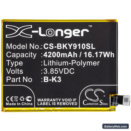 Vivo Y9S Replacement Battery, 3.85V, 4200mAh, Li-Polymer 3