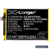 Vivo Y93 Replacement Battery, 3.85V, 3900mAh, Li-Polymer 3