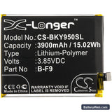 BBK VIVO Y95 Replacement Battery, 3.85V, 3900mAh, Li-Polymer 3