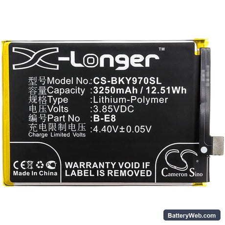 Vivo Y97 Replacement Battery, 3.85V, 3250mAh, Li-Polymer 3