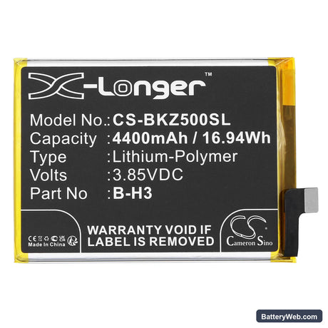Vivo VIVO Z5 Replacement Battery, 3.85V, 4400mAh, Li-Polymer 3