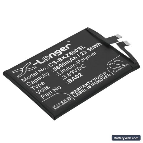 Vivo IQOO Z8X Replacement Battery, 3.89V, 5800mAh, Li-Polymer 1