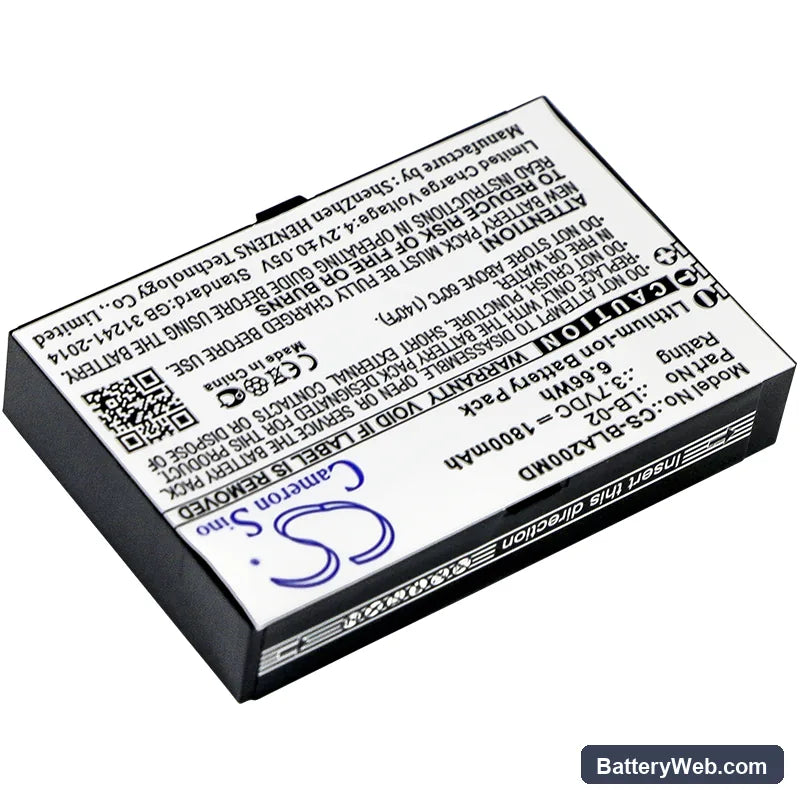Biolight A2 Replacement Battery, 3.7V, 1800mAh, Li-ion 2