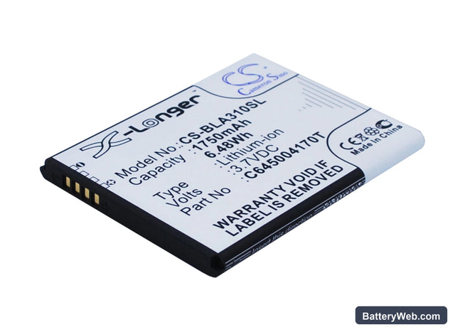 BLU Advance 4.5 Replacement Battery, 3.7V, 1750mAh, Li-ion 1