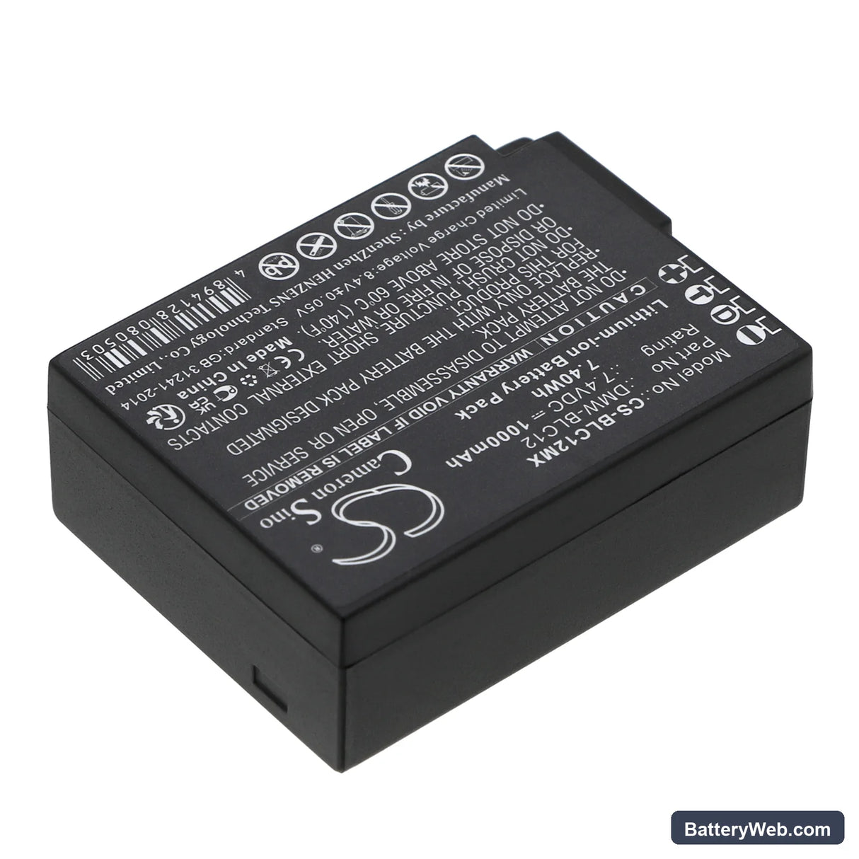 Leica V-Lux 4 Replacement Battery, 7.4V, 1000mAh, Li-ion 2