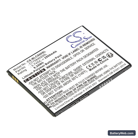 BLU C5 Replacement Battery, 3.7V, 2500mAh, Li-Polymer 1