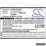 BLU C5L Replacement Battery, 3.8V, 1800mAh, Li-ion 3