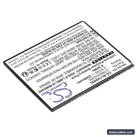 BLU C6 Replacement Battery, 3.8V, 2500mAh, Li-Polymer 2