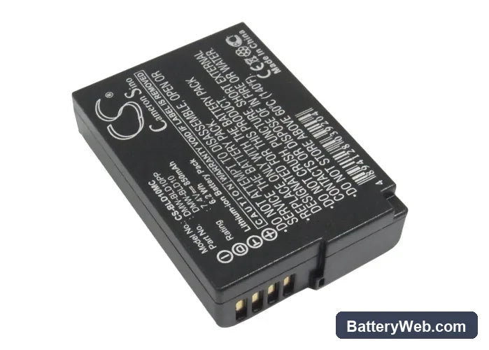 Panasonic Lumix DMC-GF2 Replacement Battery, 7.4V, 850mAh, Li-ion 1