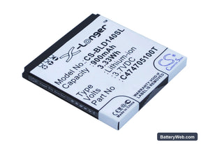 BLU Dash JR Replacement Battery, 3.7V, 900mAh, Li-ion 1
