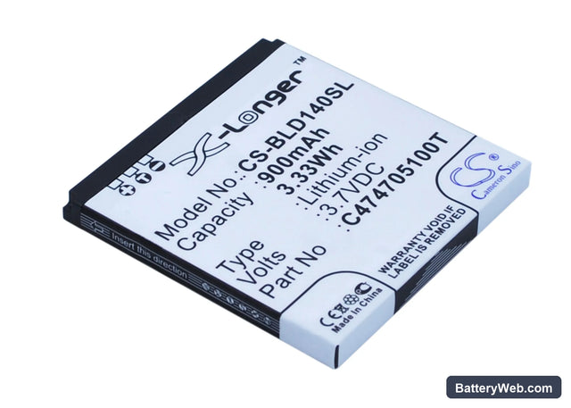BLU Dash JR Replacement Battery, 3.7V, 900mAh, Li-ion 1