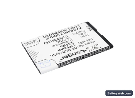 BLU Dash Jr 4.0 K Replacement Battery, 3.7V, 1500mAh, Li-ion 2
