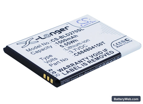 BLU Dash 4.0 Replacement Battery, 3.7V, 1500mAh, Li-ion 2