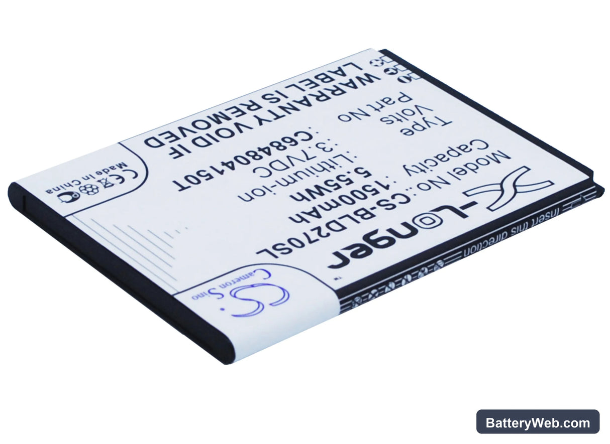 BLU Dash 4.0 Replacement Battery, 3.7V, 1500mAh, Li-ion 3
