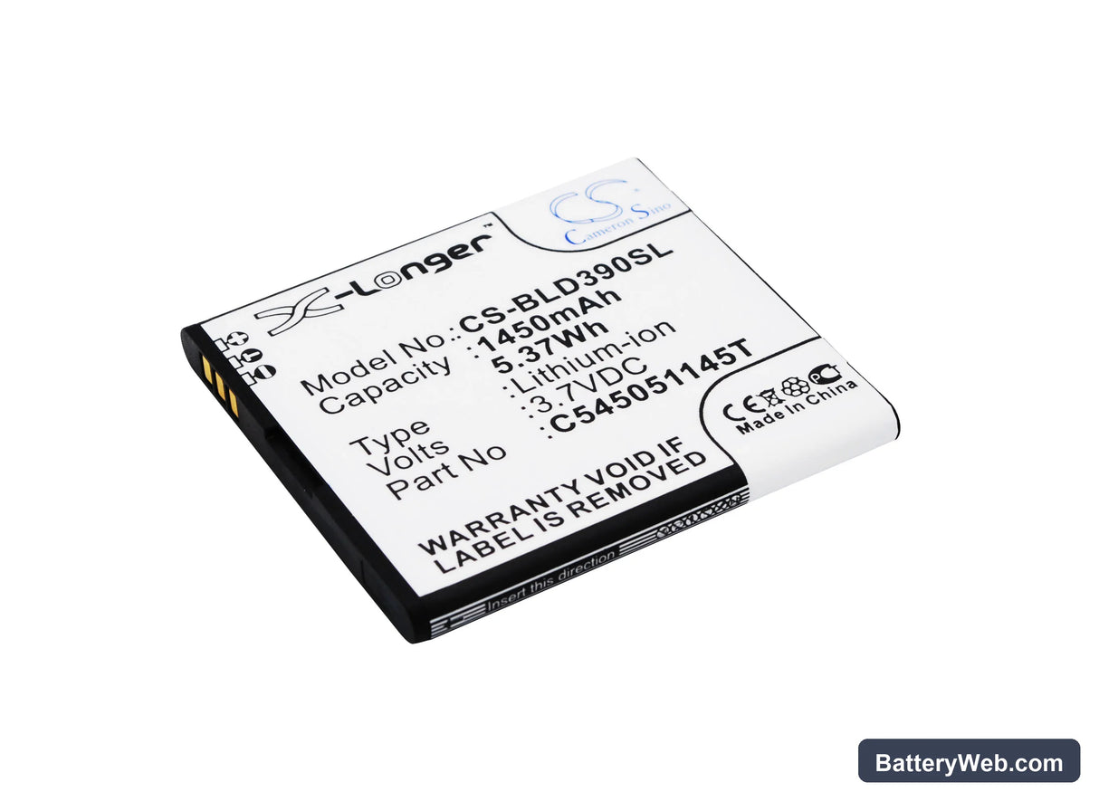 BLU Dash JR TV Replacement Battery, 3.7V, 1450mAh, Li-ion 1