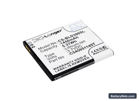 BLU Dash JR TV Replacement Battery, 3.7V, 1450mAh, Li-ion 1