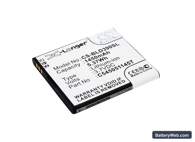 BLU Dash JR TV Replacement Battery, 3.7V, 1450mAh, Li-ion 1
