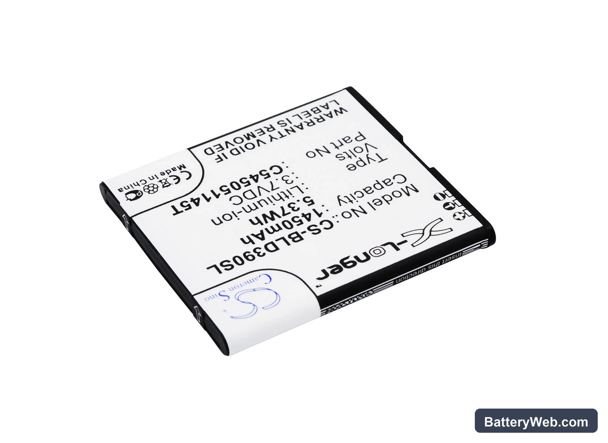 BLU Dash JR TV Replacement Battery, 3.7V, 1450mAh, Li-ion 2