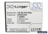 BLU Dash 5.0 Replacement Battery, 3.7V, 2000mAh, Li-ion 5