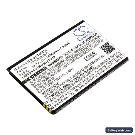BLU Dash G Replacement Battery, 3.7V, 1800mAh, Li-ion 1