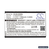 BLU Dash G Replacement Battery, 3.7V, 1800mAh, Li-ion 3