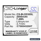 Explay Fresh Replacement Battery, 3.7V, 2000mAh, Li-ion 3