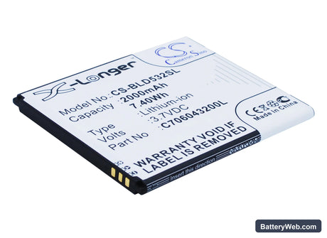 BLU Studio 5.0C HD Replacement Battery, 3.7V, 2000mAh, Li-ion 2