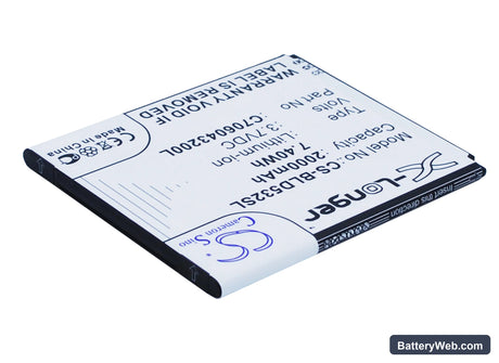 BLU Studio 5.0C HD Replacement Battery, 3.7V, 2000mAh, Li-ion 3