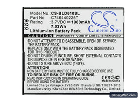 BLU Studio 5.5 Replacement Battery, 3.7V, 1900mAh, Li-ion 1