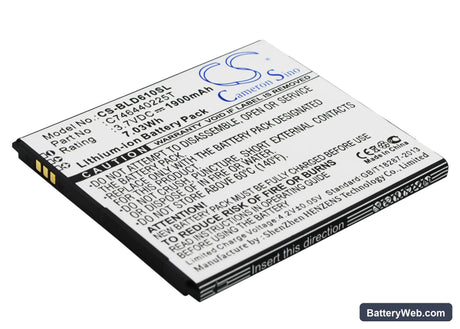 BLU Studio 5.5 Replacement Battery, 3.7V, 1900mAh, Li-ion 2