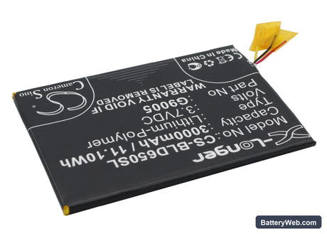BLU Studio 6.0 HD Replacement Battery, 3.7V, 3000mAh, Li-Polymer 3