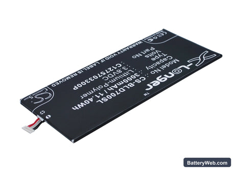 BLU Studio 7.0 HD Replacement Battery, 3.8V, 3000mAh, Li-Polymer 3