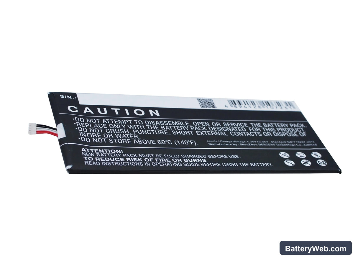 BLU Studio 7.0 HD Replacement Battery, 3.8V, 3000mAh, Li-Polymer 5